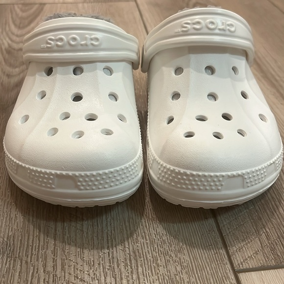 Crocs Toddler Unisex White Fleece Lined Size C10/11 - Picture 3 of 4